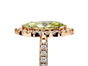 Pave Halo Engagement Ring Setting for Fancy Yellow Marquise Center with Single Row Pave Band and Prong Head in Rose Gold