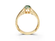 Split Shank Engagement Ring Setting for Fancy Green Marquise Center with Pave Split Shank and Prong Head in Yellow Gold
