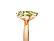 Low-Set Solitaire Engagement Ring Setting for Fancy Yellow Pear-Shaped Center with Thin Plain Band and Prong Head in Rose Gold