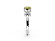 Floral Engagement Ring Setting for Fancy Yellow Cushion Cut Center with Marquise Cluster Shoulders and Prong Head in Platinum