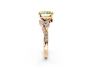 Solitaire Engagement Ring Setting for Fancy Yellow Radiant Cut Center with Marquise Accent Twist Band and Prong Head in Rose Gold