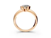 Tension Engagement Ring Setting for Heart-Shaped Center with Wide Flat Band and Tension Head in Rose Gold