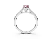 Solitaire Engagement Ring Setting for Fancy Pink Pear-Shaped Center with Narrow Cathedral Band and Prong Head in Platinum