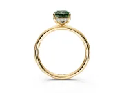 Solitaire Engagement Ring Setting for Fancy Green Radiant Cut Center with Plain Band, Open Basket and Prong Head in Yellow Gold