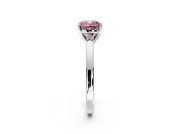 Solitaire Engagement Ring Setting for Fancy Pink Cushion Cut Center with Basket Rail and Prong Head in Platinum