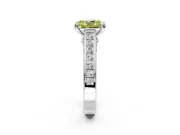 Solitaire Engagement Ring Setting for Fancy Yellow Radiant Cut Center with Channel Band and Double Claw Prong Head in Platinum