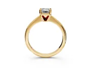 Solitaire Engagement Ring Setting for Emerald Cut Center with Knife Ridge Band and Claw Prong Head in Yellow Gold