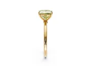 Solitaire Engagement Ring Setting for Fancy Yellow Princess Cut Center with Straight Thin Band and Prong Head in Yellow Gold