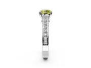 Solitaire Engagement Ring Setting for Fancy Yellow Round Cut Center with Channel Band and Double Claw Prong Head in Platinum