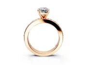 Solitaire Engagement Ring Setting for Radiant Cut Center with Channel-Set Accents and Prong Head in Rose Gold