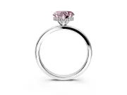 Hidden Halo Engagement Ring Setting for Fancy Pink Heart-Shaped Center with Plain Band and Tall Prong Head in Platinum
