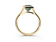 Solitaire Engagement Ring Setting for Fancy Green Princess Cut Center with V Split Shank and Bezel Head in Yellow Gold