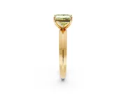 Solitaire Engagement Ring Setting for Fancy Yellow Princess Cut Center with Wide Knife Ridge Band and Prong Head in Yellow Gold