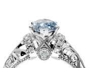 Solitaire Engagement Ring Setting for Fancy Blue Marquise Center with Filigree Accent Basket and Prong Head in Platinum