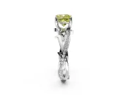 Solitaire Engagement Ring Setting for Fancy Yellow Cushion Cut Center with Pave and Plain Crossover Band and Prong Head in Sterling Silver