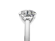 Solitaire Engagement Ring Setting for Round Cut Center with Flat-Sided Plain Band and Prong Head in Platinum