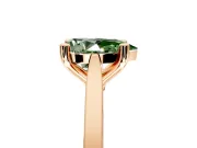 Solitaire Engagement Ring Setting for Fancy Green Pear-Shaped Center with Tapered Shoulders and Prong Head in Rose Gold