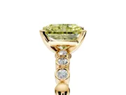 Solitaire Engagement Ring Setting for Fancy Yellow Radiant Cut Center with Bezel-Dot Beaded Band and Prong Head in Yellow Gold
