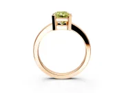Solitaire Engagement Ring Setting for Fancy Yellow Radiant Cut Center with Plain Band and Flat Tab Prong Head in Rose Gold