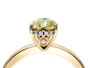 Solitaire Engagement Ring Setting for Fancy Yellow Pear-Shaped Center with Fine Wire Band and Prong Head in Yellow Gold