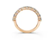 Princess Cut Lab-Grown Diamond Half Eternity Wedding Band with Shared-Prong Setting in Rose Gold