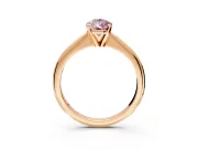 Solitaire Engagement Ring Setting for Fancy Pink Pear-Shaped Center with Knife Ridge Band and Claw Prong Head in Rose Gold