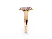 Halo Engagement Ring Setting for Fancy Pink Marquise Center with Knife Ridge Cathedral Band and Prong Head in Rose Gold