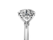 Solitaire Engagement Ring Setting for Round Cut Center with Straight Thin Band and Prong Head in Sterling Silver