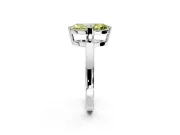 Solitaire Engagement Ring Setting for Fancy Yellow Marquise Center with Plain Band and Flat Tab Prong Head in White Gold