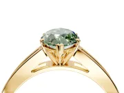 Solitaire Engagement Ring Setting for Fancy Green Marquise Center with Princess Cut Channel Band and Prong Head in Yellow Gold