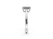 Solitaire Engagement Ring Setting for Emerald Cut Center with Open Cathedral Shoulders and Prong Head in Platinum