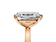 Fancy Blue Marquise and Emerald Cut Lab-Grown Diamond Toi et Moi Engagement Ring with Prong-Set Stones in Rose Gold