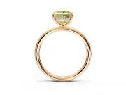 Solitaire Engagement Ring Setting for Fancy Yellow Princess Cut Center with Plain Band, Open Basket and Prong Head in Rose Gold