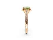Floral Engagement Ring Setting for Fancy Yellow Princess Cut Center with Four Accent Clusters and Prong Head in Rose Gold