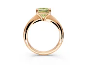 Solitaire Engagement Ring Setting for Fancy Yellow Princess Cut Center with Reverse Tapered Band and Prong Head in Rose Gold