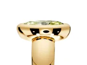 Solitaire Engagement Ring Setting for Fancy Yellow Marquise Center with Wide Band and Bezel Head in Yellow Gold
