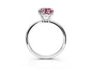 Minimalist Solitaire Engagement Ring Setting for Fancy Pink Round Cut Center with Thin Band and Prong Head in Platinum