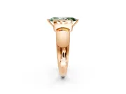 Tension Engagement Ring Setting for Fancy Green Marquise Center with Wide Flat Band and Tension Head in Rose Gold