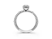 Rope Engagement Ring Setting for Emerald Cut Center with Accent Shoulders and Prong Head in Sterling Silver