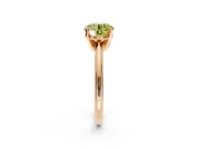 Solitaire Engagement Ring Setting for Fancy Yellow Round Cut Center with Knife Ridge Band and Claw Prong Head in Rose Gold