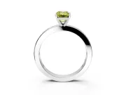 Solitaire Engagement Ring Setting for Fancy Yellow Emerald Cut Center with Channel Baguette Band and Prong Head in Platinum