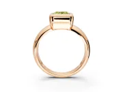 Solitaire Engagement Ring Setting for Fancy Yellow Princess Cut Center with Wide Band and Bezel Head in Rose Gold