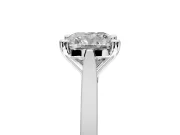 Solitaire Engagement Ring Setting for Cushion Cut Center with Tapered Shoulders and Prong Head in Sterling Silver