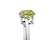 Solitaire Engagement Ring Setting for Fancy Yellow Cushion Cut Center with Plain Bypass Twist Band and Prong Head in Sterling Silver