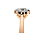 Solitaire Engagement Ring Setting for Oval Center with Flat-Sided Plain Band and Prong Head in Rose Gold
