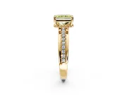 Solitaire Engagement Ring Setting for Fancy Yellow Radiant Cut Center with Raised Channel Band and Prong Head in Yellow Gold