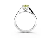 Solitaire Engagement Ring Setting for Fancy Yellow Oval Center with Tapered Split Shoulders and Prong Head in Platinum