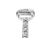 Solitaire Engagement Ring Setting for Radiant Cut Center with Shared-Prong Accents and Prong Head in Sterling Silver