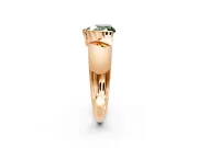 Tension Engagement Ring Setting for Fancy Green Heart-Shaped Center with Wide Flat Band and Tension Head in Rose Gold