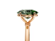 Solitaire Engagement Ring Setting for Fancy Green Oval Center with Straight Thin Band and Prong Head in Rose Gold
